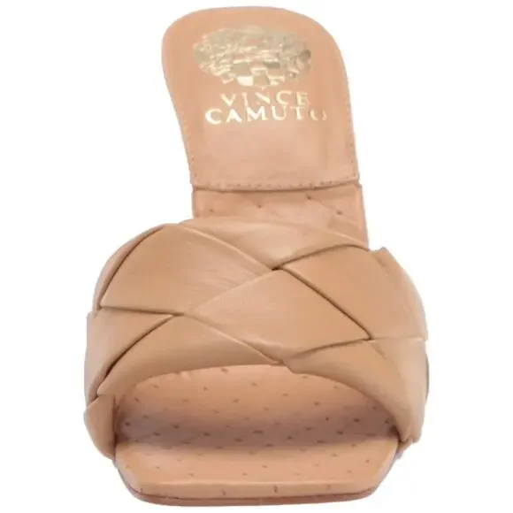 Vince Camuto Brelanie Woven Strap Mule Heels Dulce De Leche Womens Size 6 - Picture 2 of 12